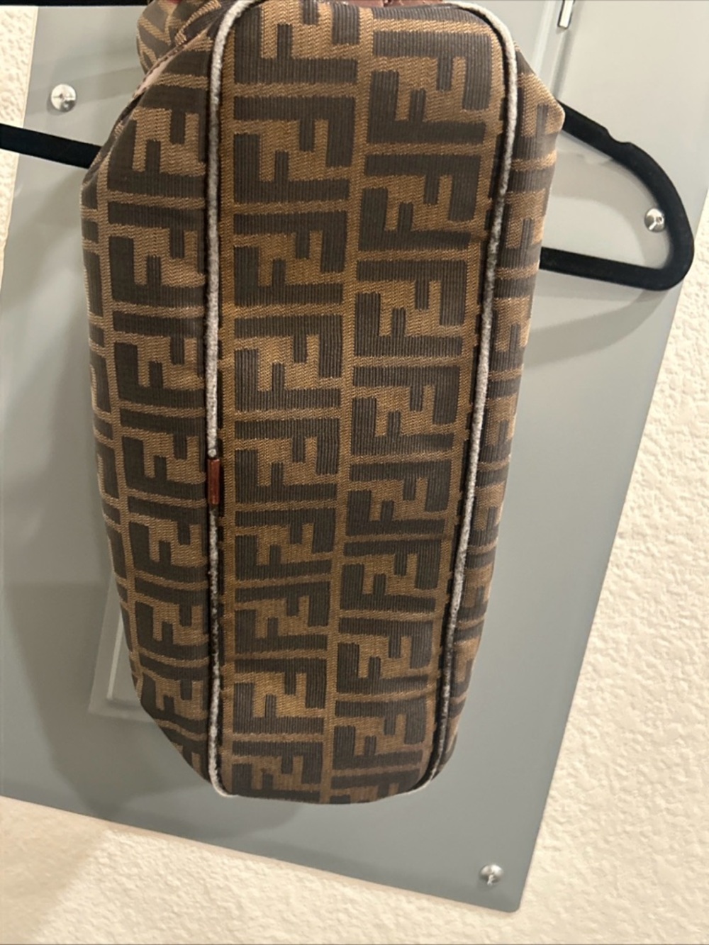 Fendi Zucca FF  Shoulder Bag Vintage  Brown Black canvas Tote 💯 authentic - Picture 10 of 13